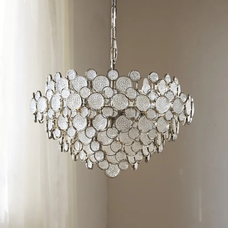 DecorBites™ Glass Led Chandelier: Modern Luxury Designer Pendant Lights for Living Room, Bedroom, Study