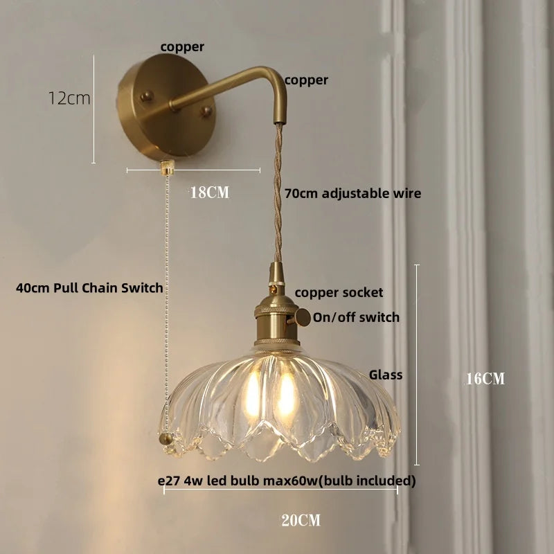 DecorBites™ Green Glass Knob Switch LED Wall Lights for Kitchen, Bedroom, Living Room
