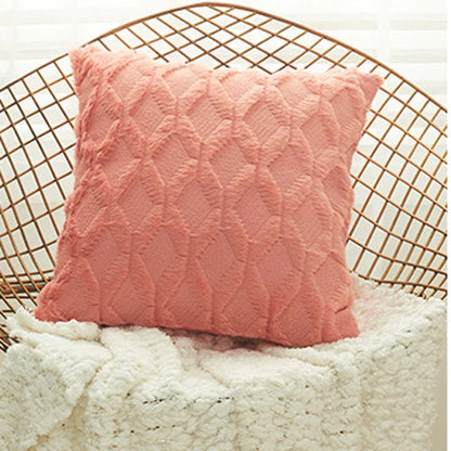 DecorBites™ Geometric Diamond Pattern Plush Cushion Cover for Stylish Home Decor