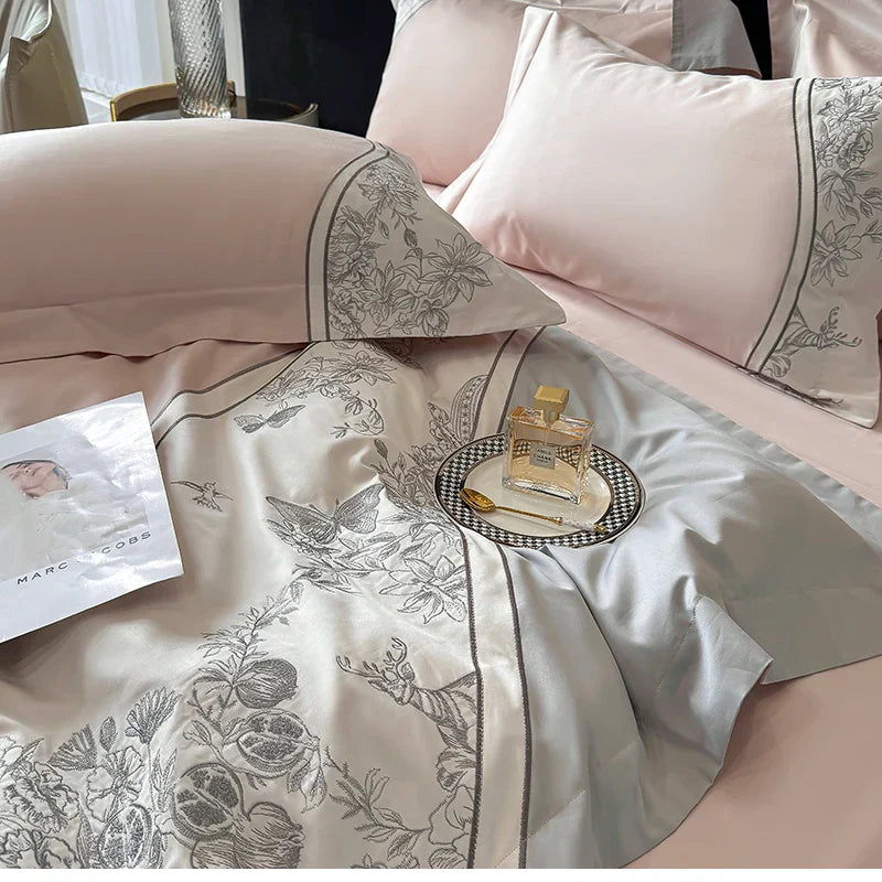 Butterfly Embroidery Duvet Set