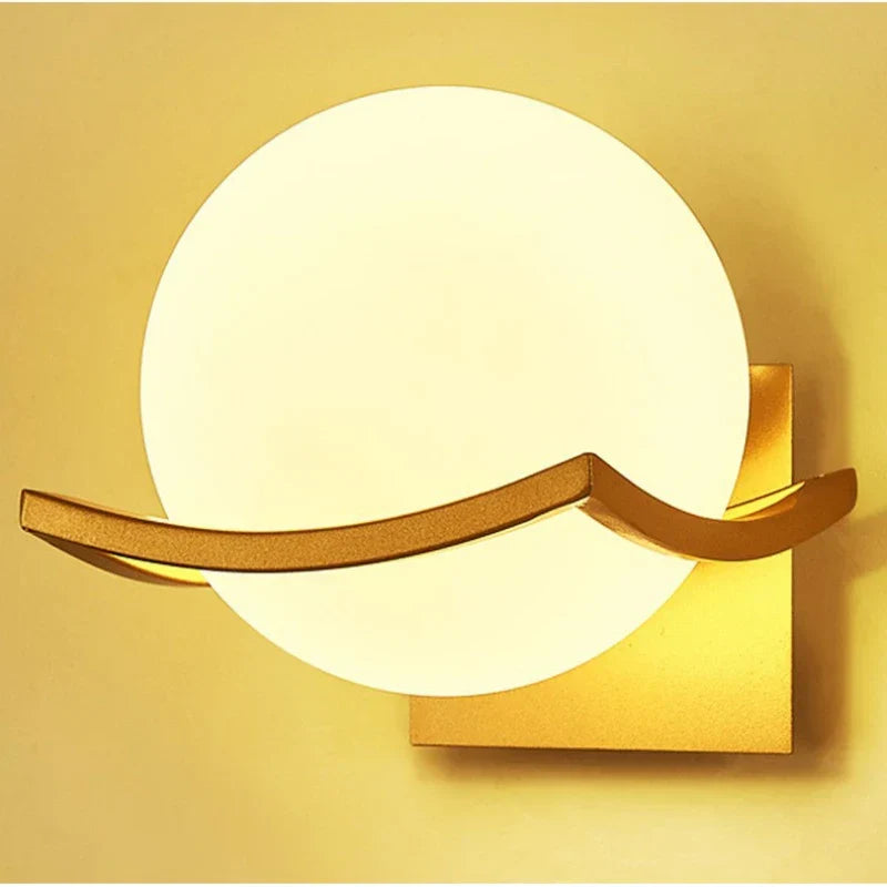 DecorBites™ Gold Glass Ball Wall Lamp for Modern Indoor Lighting Décor