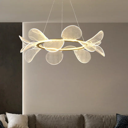 DecorBites™ LED Flower Chandelier: Luxury Acrylic Pendant Lamp for Modern Living, Bedroom, Kitchen, Dining Room
