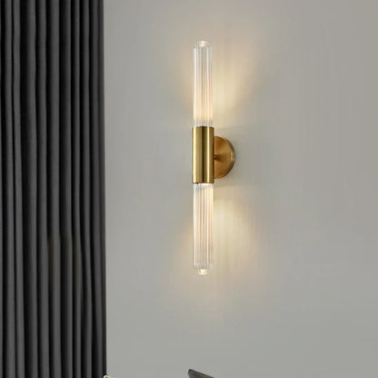 DecorBites™ Gold Metal LED Sconce with Clear White Glass, E27, Minimalist Design