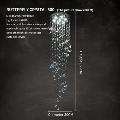 DecorBites™ Crystal Butterfly Rotating Chandelier for Modern Light Luxury Villas