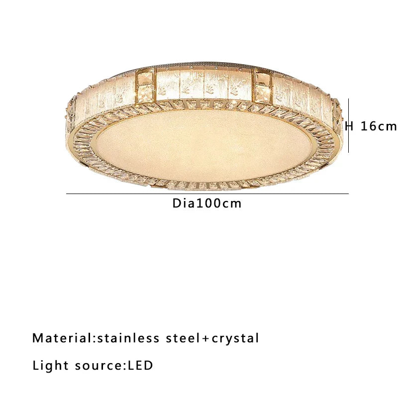 DecorBites™ Crystal Glass Luxury Ceiling Chandelier - Gold LED Home Decor