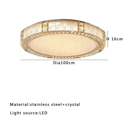 DecorBites™ Crystal Glass Luxury Ceiling Chandelier - Gold LED Home Decor