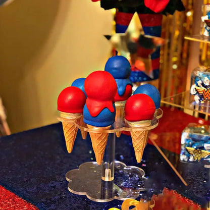 DecorBites™ Acrylic Ice Cream Cone Holder Display Rack - Durable Baking Tools