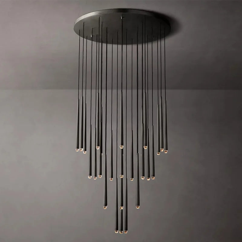 DecorBites™ Crystal LED Pendant Chandelier for Retro Villa Stairs