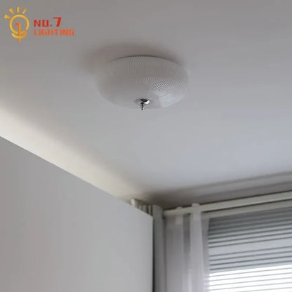 DecorBites™ Cream Glass Round Ceiling Lights | Modern LED Indoor Lighting | Bedroom Study Balcony Lighting