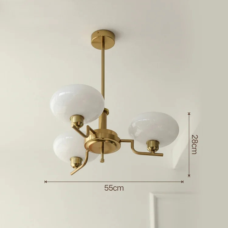 DecorBites™ Glass Ball Pendant Chandelier LED Lamp for Modern French Bedroom