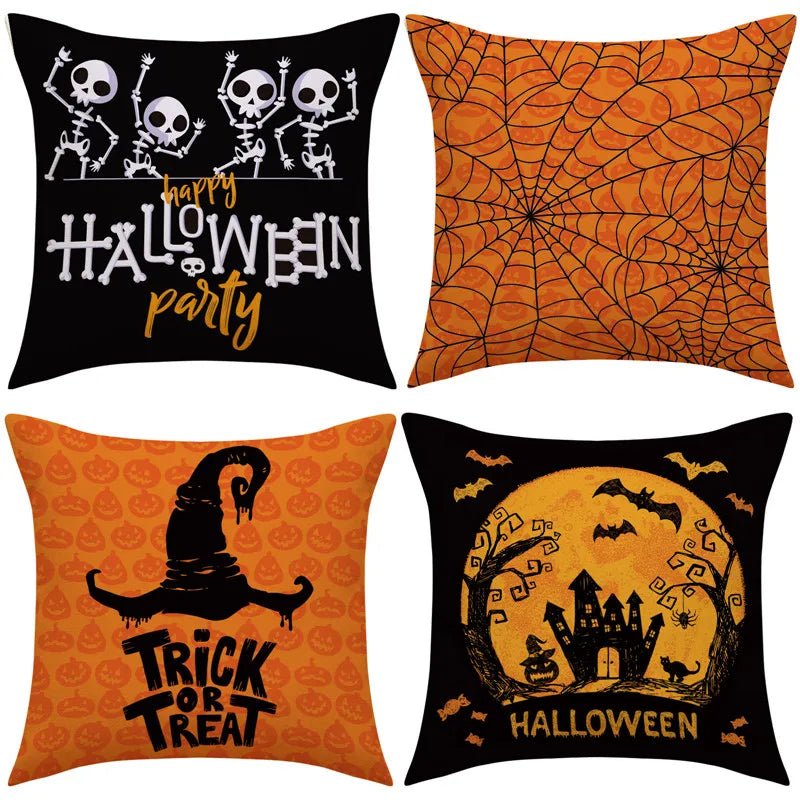 Pumpkin Witch Print Pillowcase