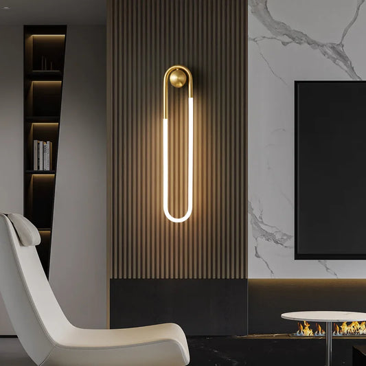 DecorBites™ Ellipse Wall Lights: Gold Black Copper White, 3-Color Dimming