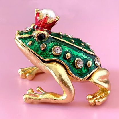 DecorBites™ Crystal Animal Figurines Trinket Box Hand Painted Ring Holder Dresser Decor Wedding Gift