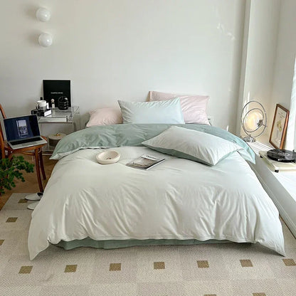DecorBites™ Cotton Queen Bedding Set: Duvet Cover, Sheets, Quilt Cover, Pillow Covers -Soft & Comfortable