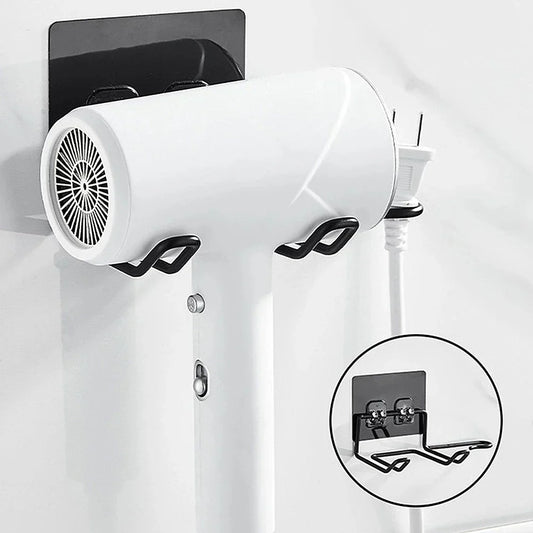 DecorBites™ Hair Care Organizer: Wall-Mounted Storage Shelf for Hair Dryer & Straightener