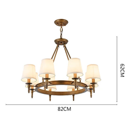 DecorBites™ Country Retro Chandelier Fabric Lampshade Ceiling Pendant Light for Home Indoor Decor