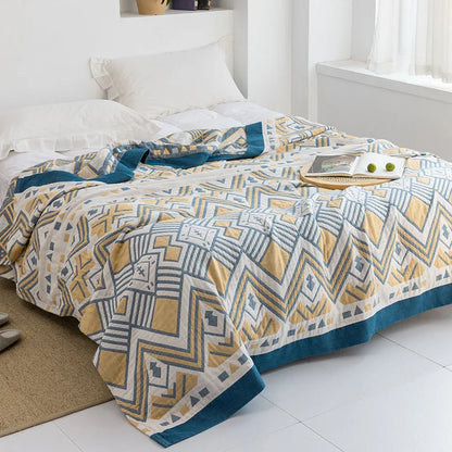 DecorBites™ Cotton Gauze Towel Throw Blanket - Soft and Cozy Bedspread for All Seasons