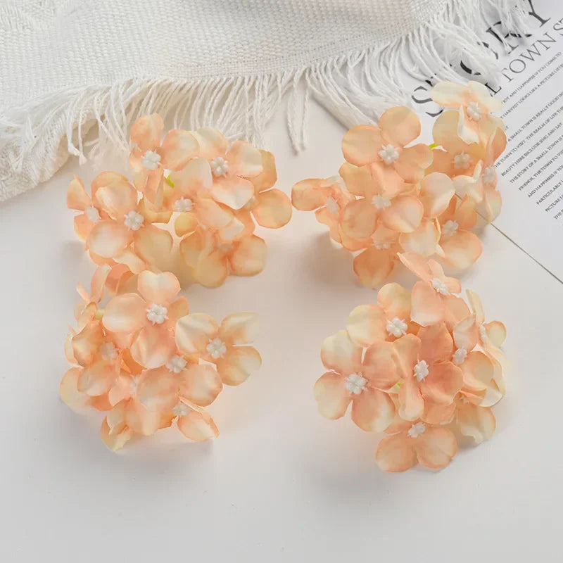 DecorBites™ Hydrangea Flowers: 30Pcs 8cm Fake Flowers for Home Decor, Wedding, DIY Wreaths