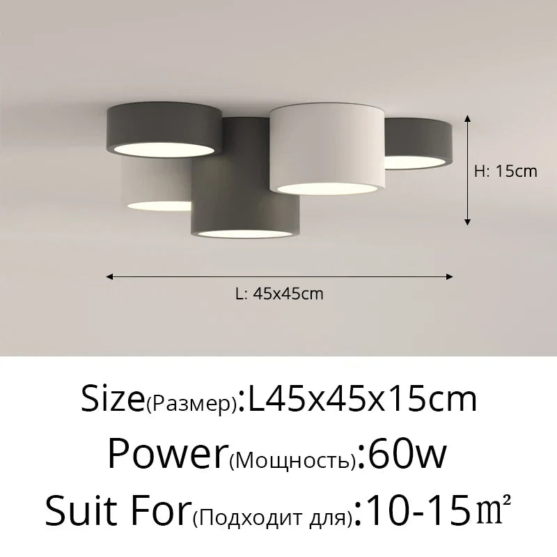 DecorBites™ Geometric Chandelier: Minimalist Modern Luxe Black White Bedroom Lamp