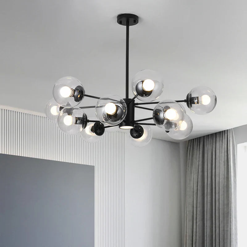 DecorBites™ Glass Ball LED Chandelier for Bedroom and Dining Room