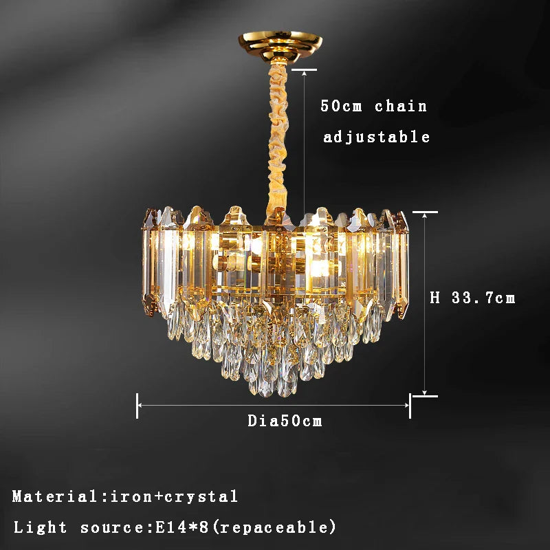 Gold Amber Crystal Chandelier Dia150cm Living Room