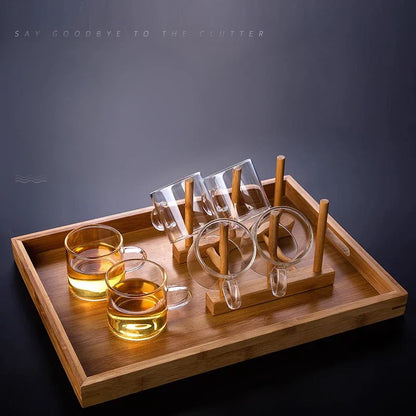 DecorBites™ Glass Tea Cup Set | Thicken Heat Resistant Kung Fu Puer Tea Cups