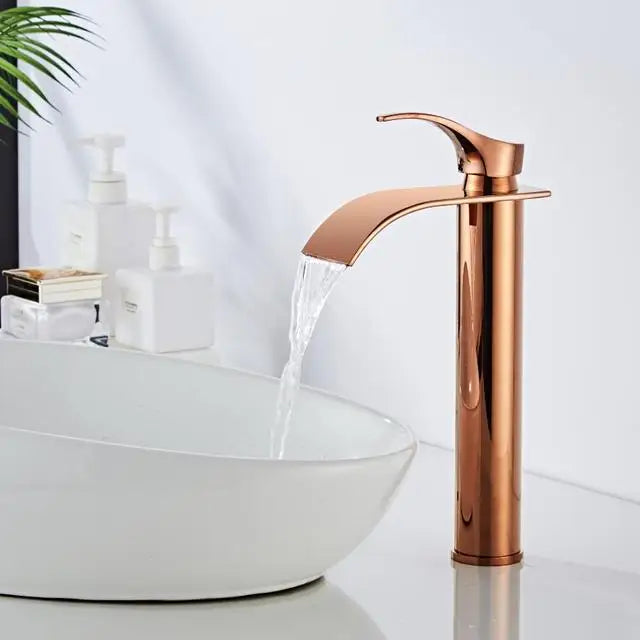 Gold White Waterfall Faucet
