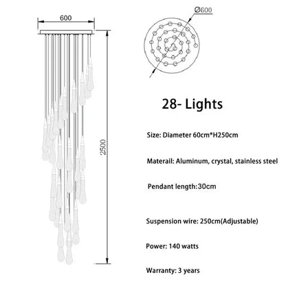DecorBites™ Crystal LED Chandelier: Elegant Lighting for Home, Restaurant, and Bar
