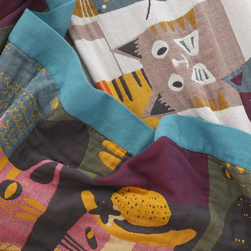 Cotton Cartoon Throw Blanket