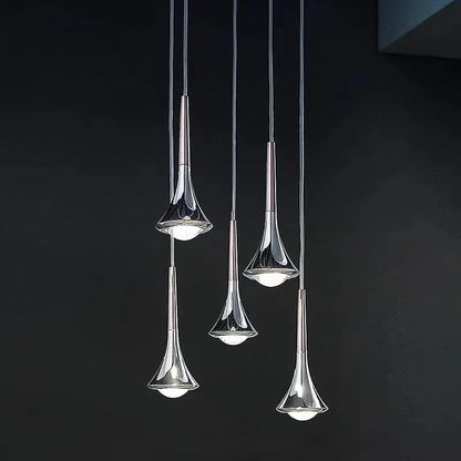 DecorBites™ LED Studio Rain Staircase Chandelier: Nordic Indoor Lighting, Creative Design for Bar Island