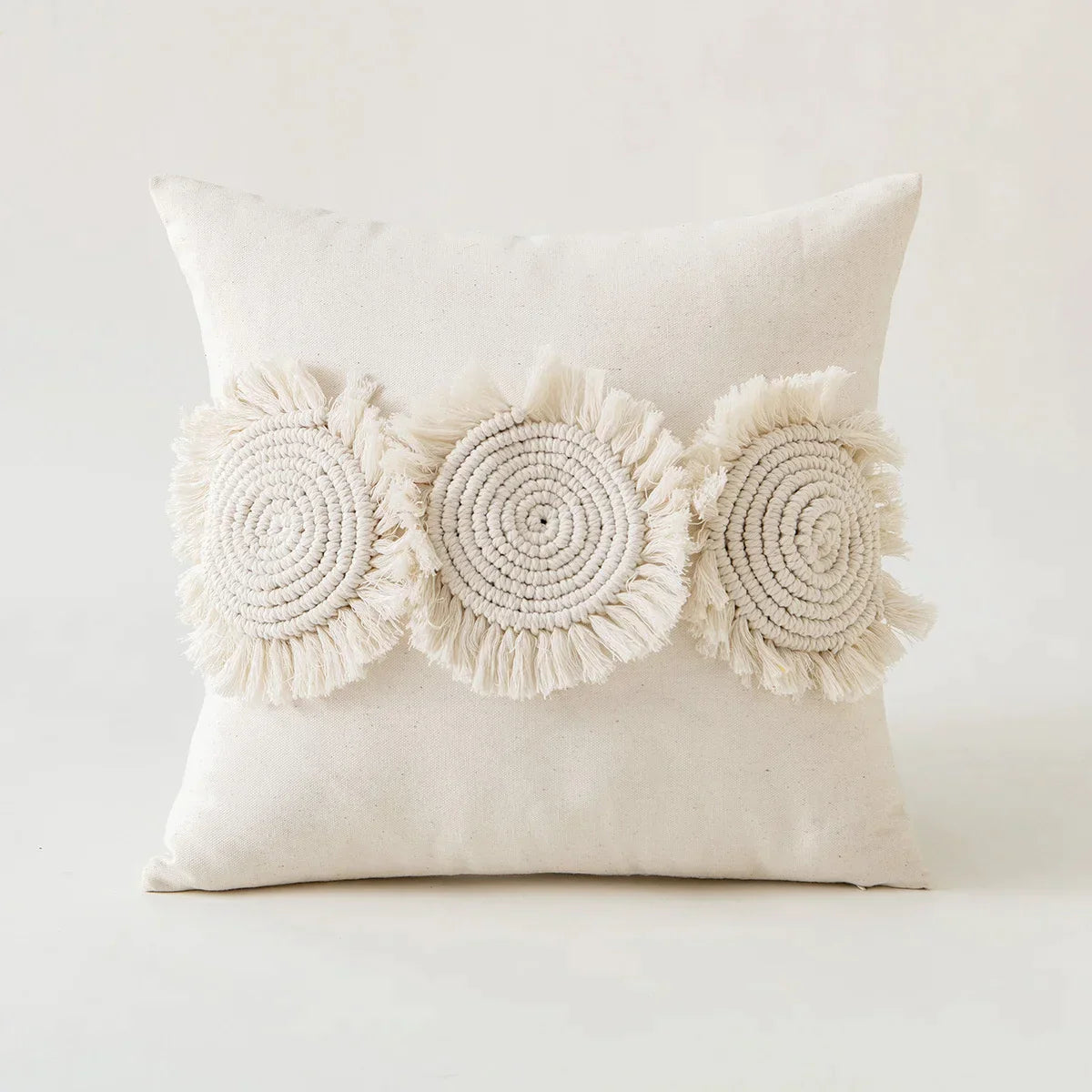 DecorBites™ Ivory Pompom Tassel Pillow Cover 45x45cm/30x50cm Home Decor Sofa Seasonable