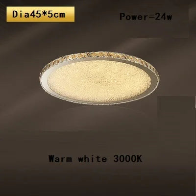 DecorBites™ Crystal Round Ceiling Lamp: Nordic Light Luxury LED Home Lighting for Bedroom and Living Room