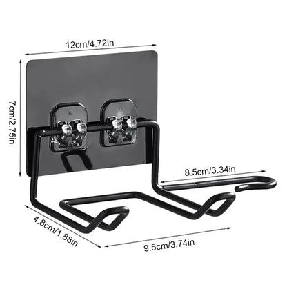 DecorBites™ Hair Care Organizer: Wall-Mounted Storage Shelf for Hair Dryer & Straightener