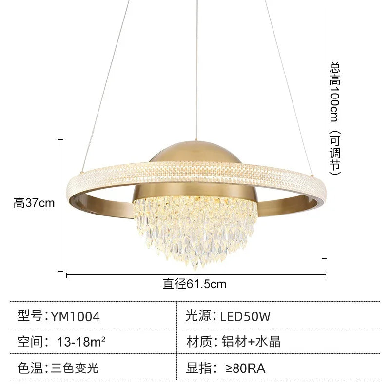 DecorBites™ Crystal Copper Pendant Lights: Elegant Nordic Design for Luxury Dining and Bedroom Décor
