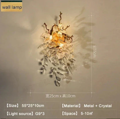 DecorBites™ Crystal Branch LED Pendant Chandelier - Gold Suspend Lamp for Luxury Dining Room