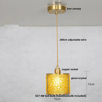 DecorBites™ Crystal Glass LED Pendant Light Fixture, Adjustable Height, Modern Luxury Design
