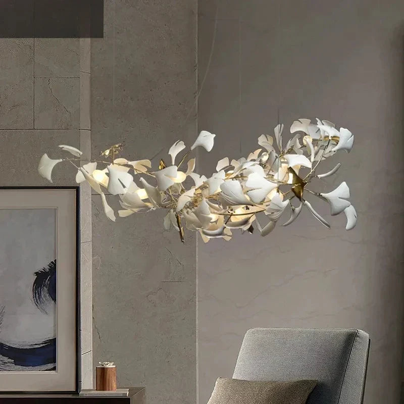 Golden Ceramic Branch Chandelier