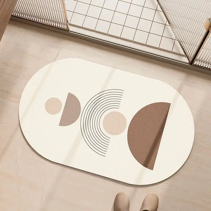 DecorBites™ Geometric Diatom Ooze Bathroom Rug Super Absorption Non-slip Quick Dry Bath Mat