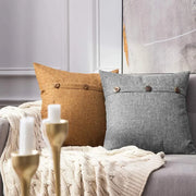 Linen Button Cushion Cover
