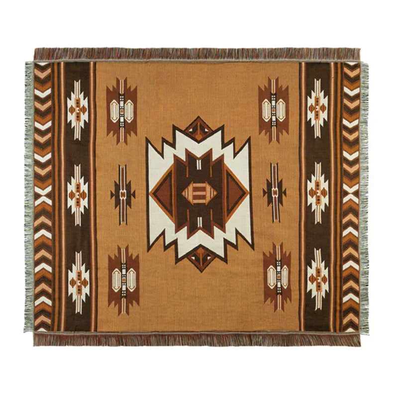 DecorBites™ Geometric Cotton Knitted Sofa Blanket & Tapestry