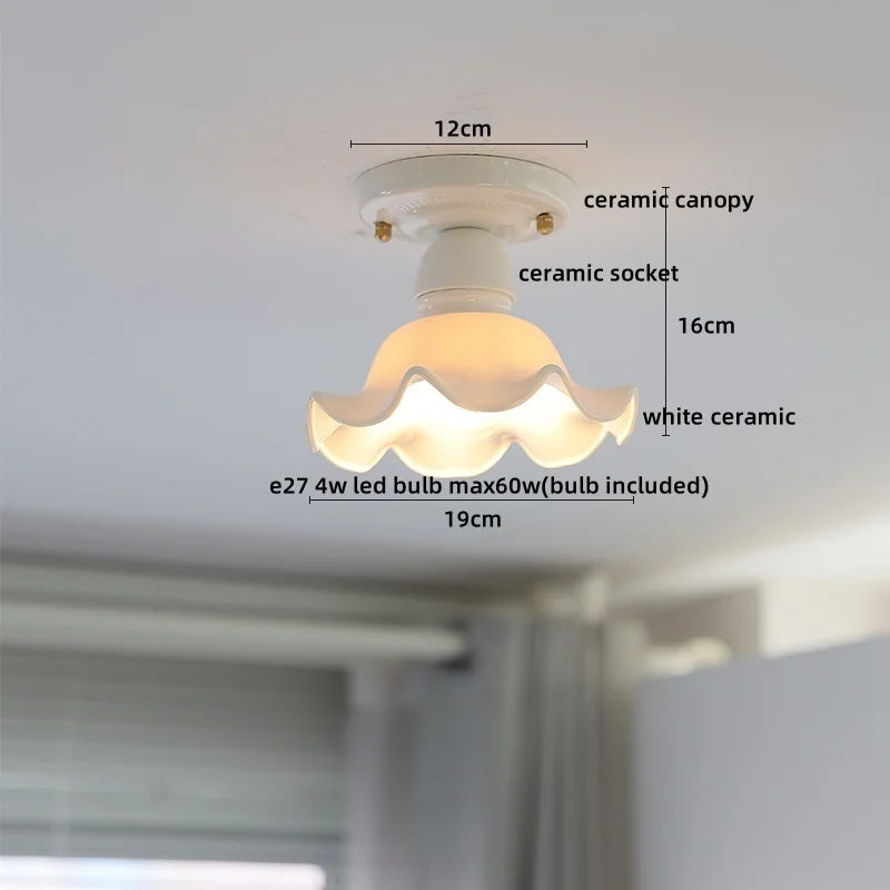 DecorBites™ LED Canopy Ceiling Light Glass Copper Luminaria De Teto