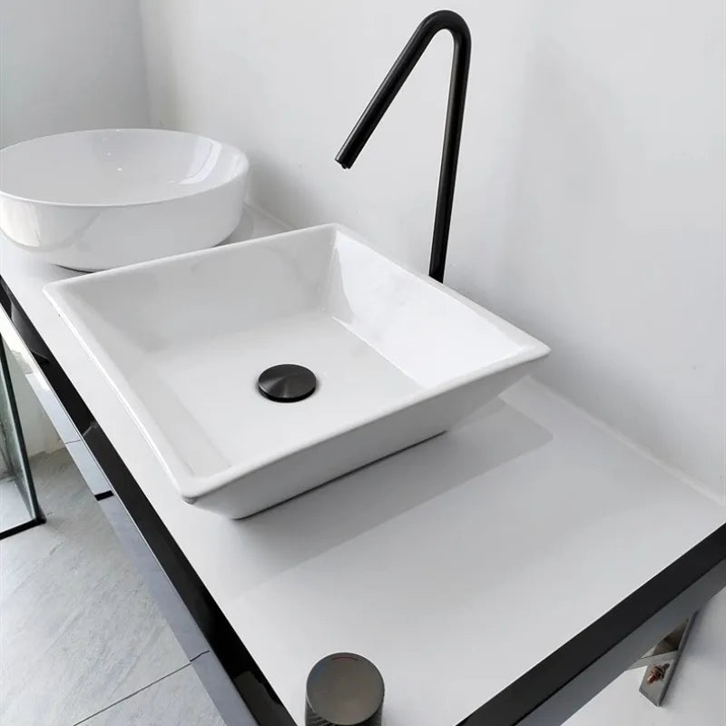 DecorBites™ Brushed Black Basin Faucet with Rotating Two-Hole Sink Tap - Widespread Bathroom Tap
