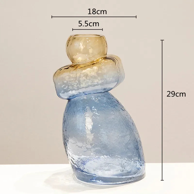 Gradient Glass Gourd Vase
