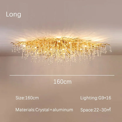DecorBites™ Gloss Light Luxury Crystal Ceiling Chandelier for Living Room & Dining Room