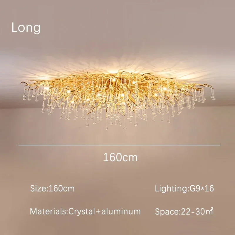 DecorBites™ Crystal Dendritic Chandelier: Modern Luxe for Living Room, Dining Room, Bedroom, Hotel Lobby