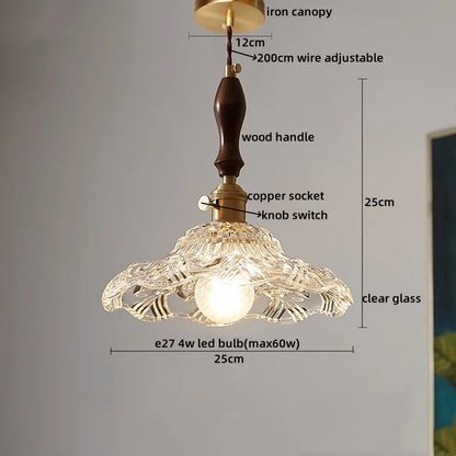 DecorBites™ Clear Glass Pendant Lamp Japanese Style LED Hanging Lights
