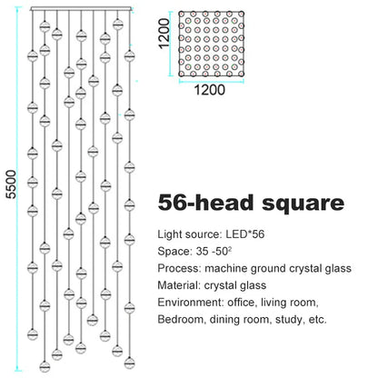 DecorBites™ Crystal Ball Chandelier Pendant Light for Staircase Hallway Bar Décor