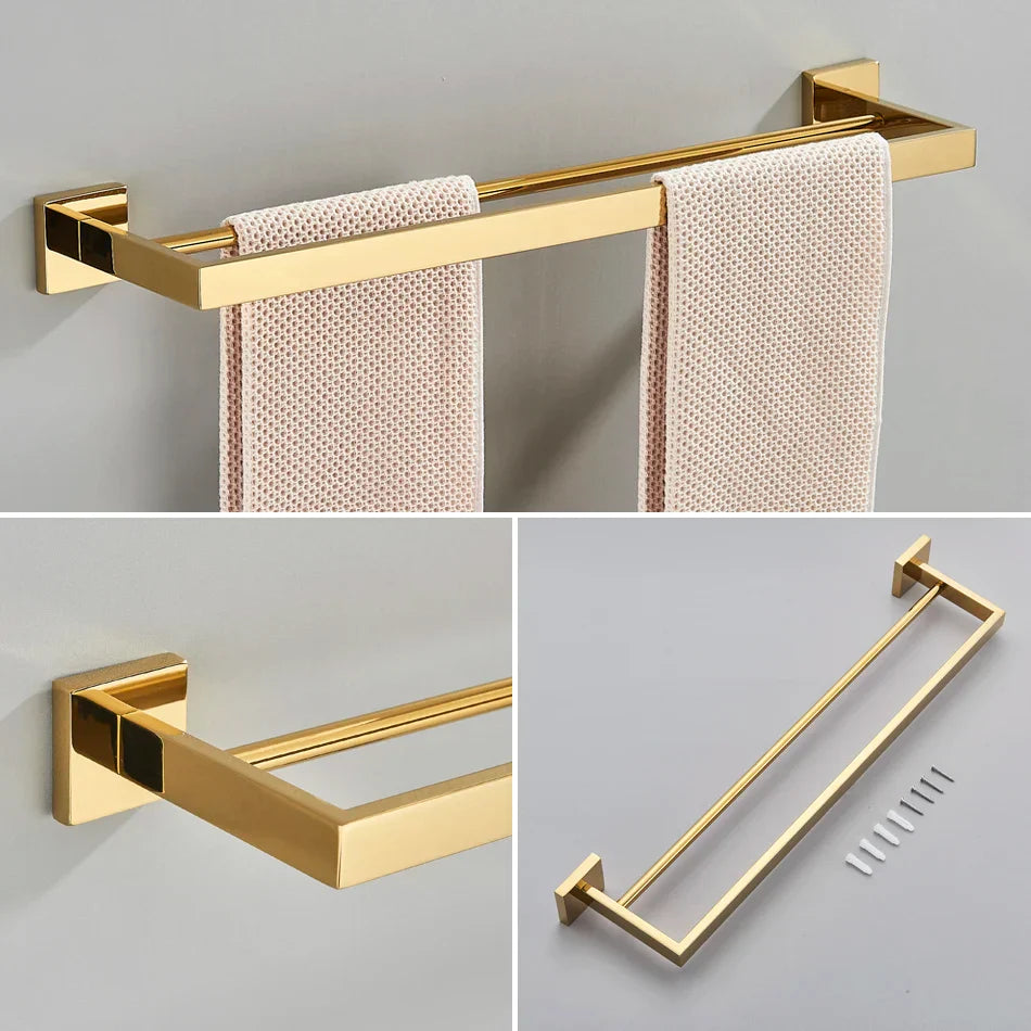 Gold Copper Bath Set
