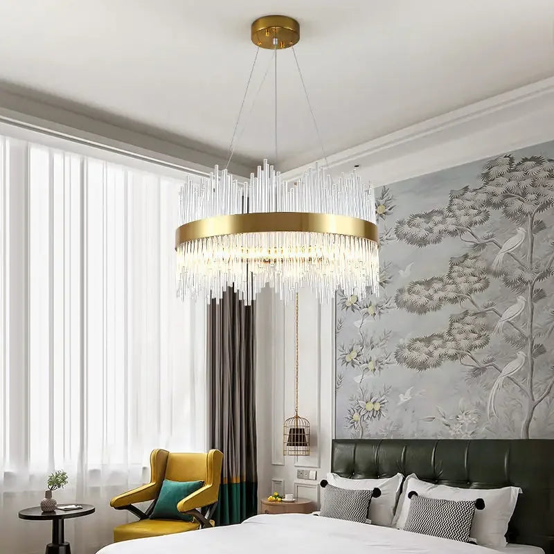 Gold Dimmable Crystal Pendant