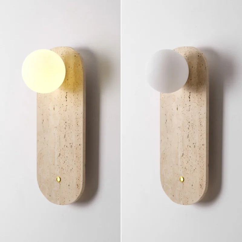 Travertine Glass Wall Light